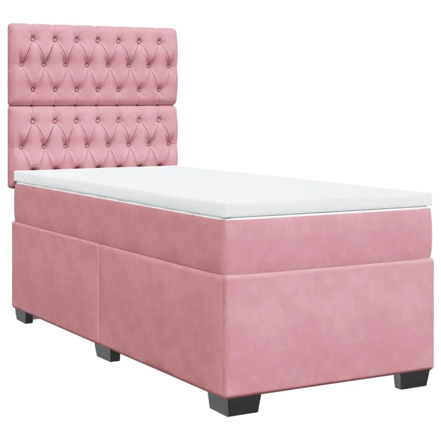 Sommier à lattes de lit avec matelas Rose 90x200 cm Velours - 5