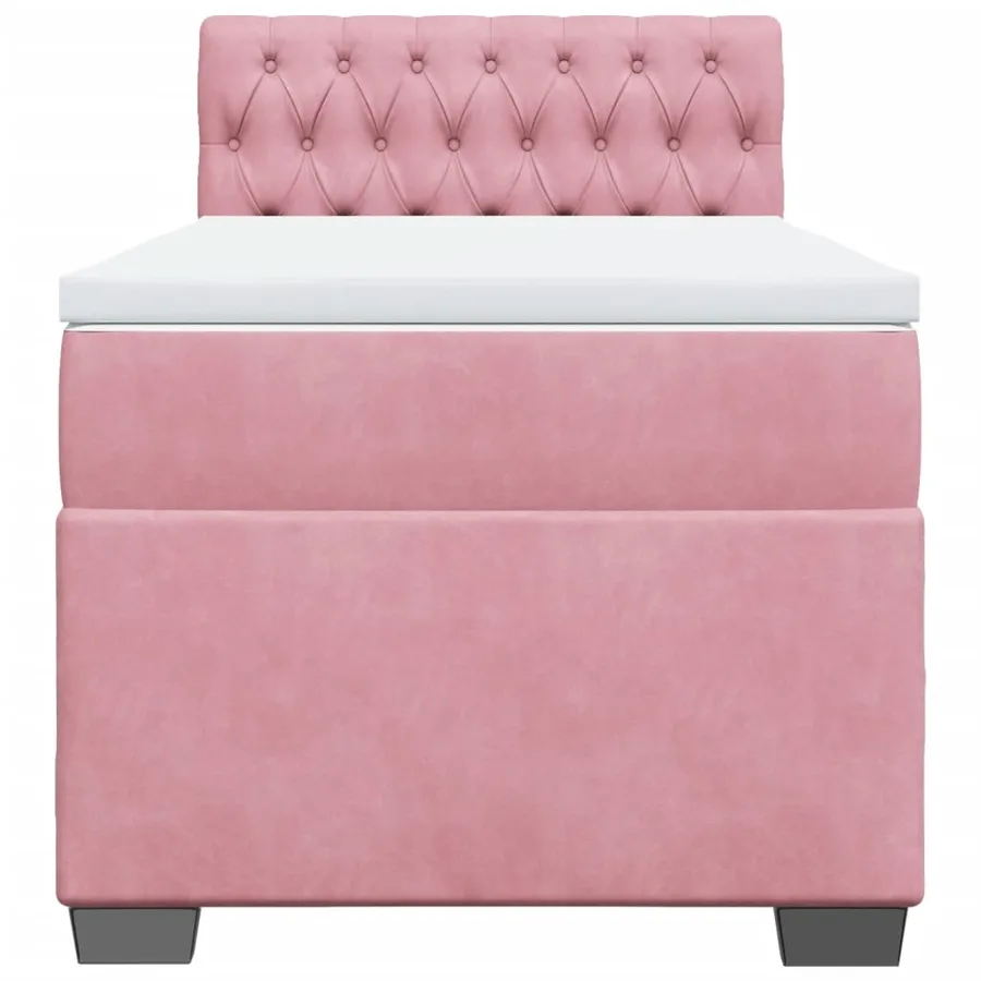 Sommier à lattes de lit avec matelas Rose 100x200 cm Velours - 4