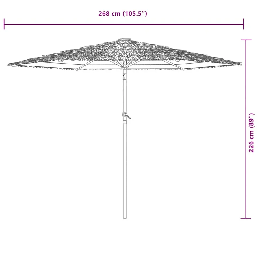 Parasol de jardin avec mât en acier bleu 268x268x226 cm - 11