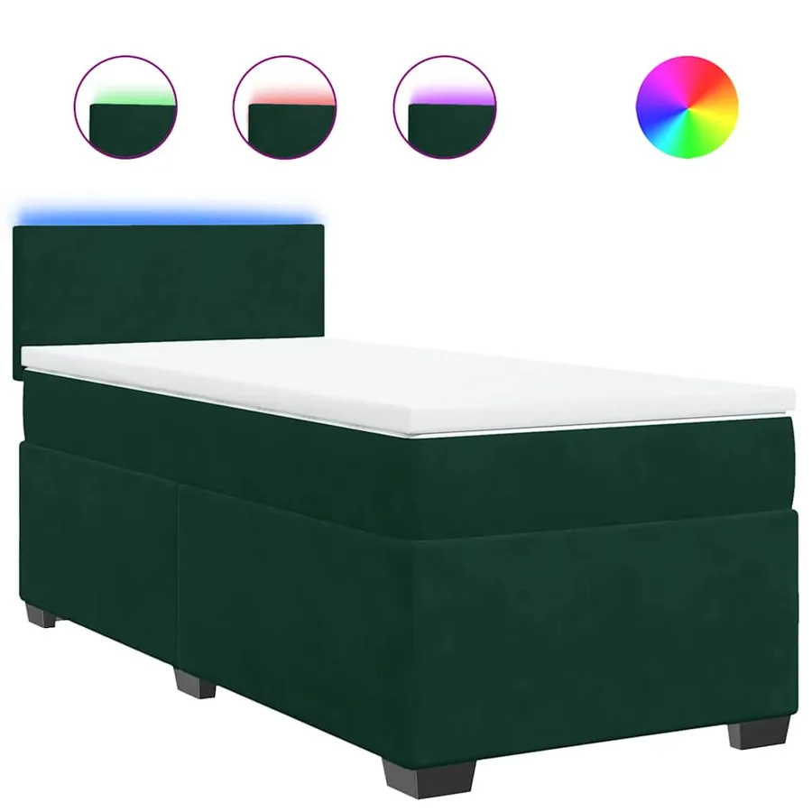Sommier à lattes de lit avec matelas Vert foncé 100x200 cm - 2