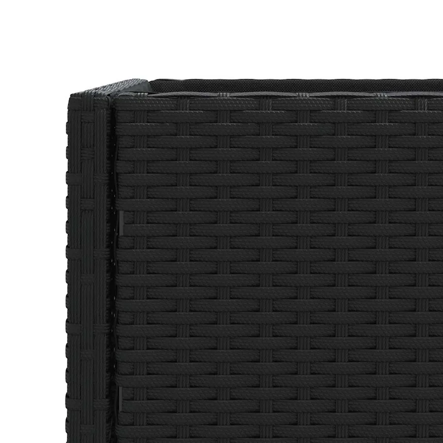 Jardinières avec étagère 2 pcs noir 90x40x75 cm résine tressée - 10