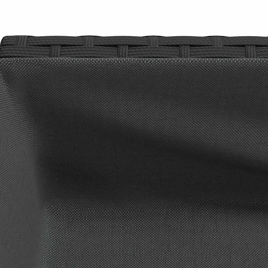 Jardinières avec étagère 2 pcs noir 90x40x75 cm résine tressée - 11