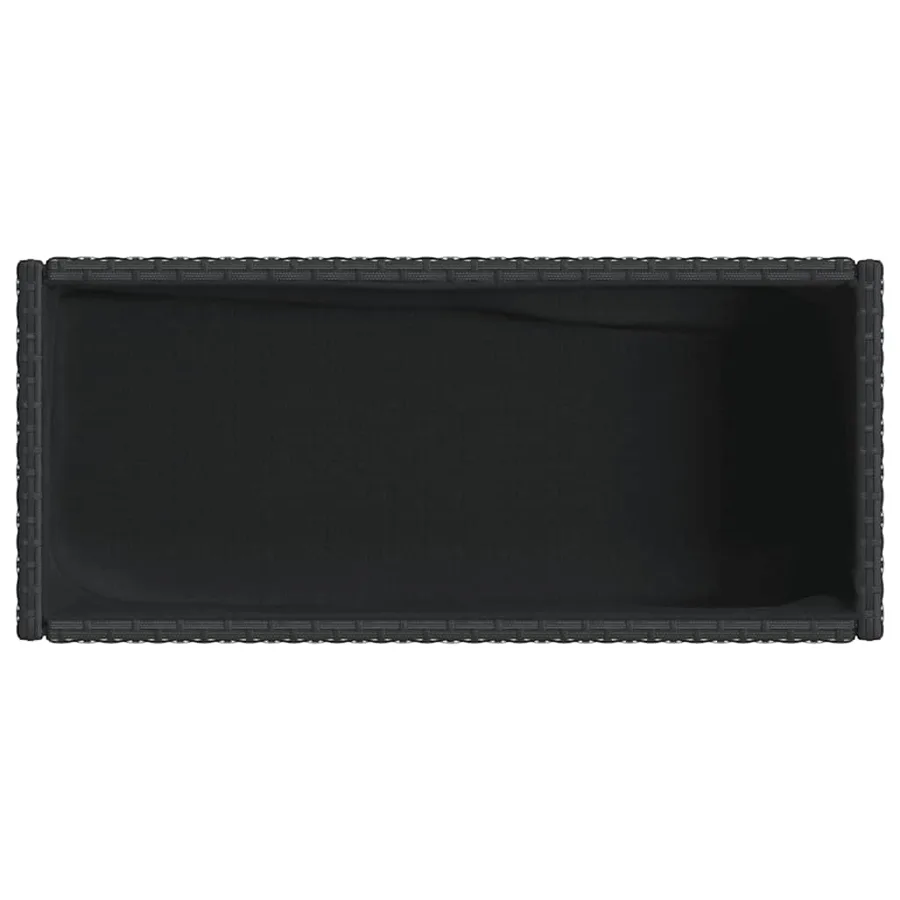 Jardinières avec étagère 2 pcs noir 90x40x75 cm résine tressée - 9