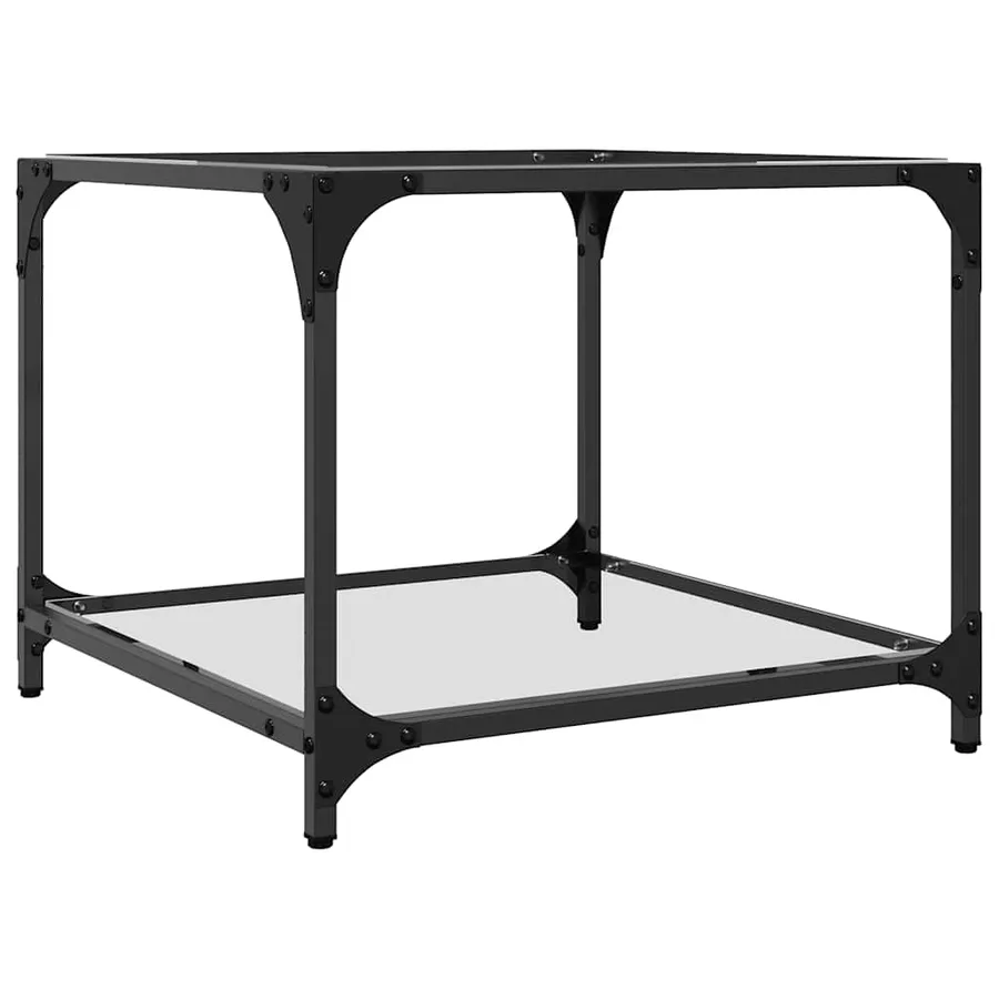 Tables basses avec dessus en verre transparent 2 pcs acier - 4