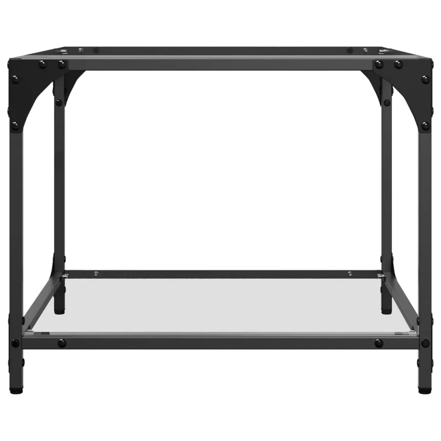 Tables basses avec dessus en verre transparent 2 pcs acier - 5