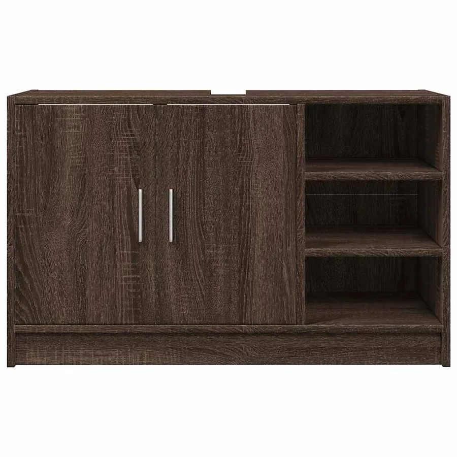 Armoire d'évier chêne marron 90x29x55 cm bois d'ingénierie - 4