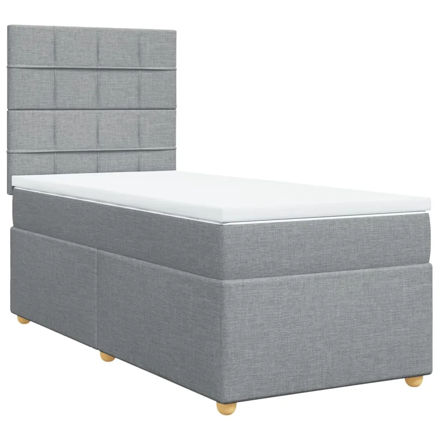 Sommier à lattes de lit avec matelas gris clair 80x200 cm tissu - 3