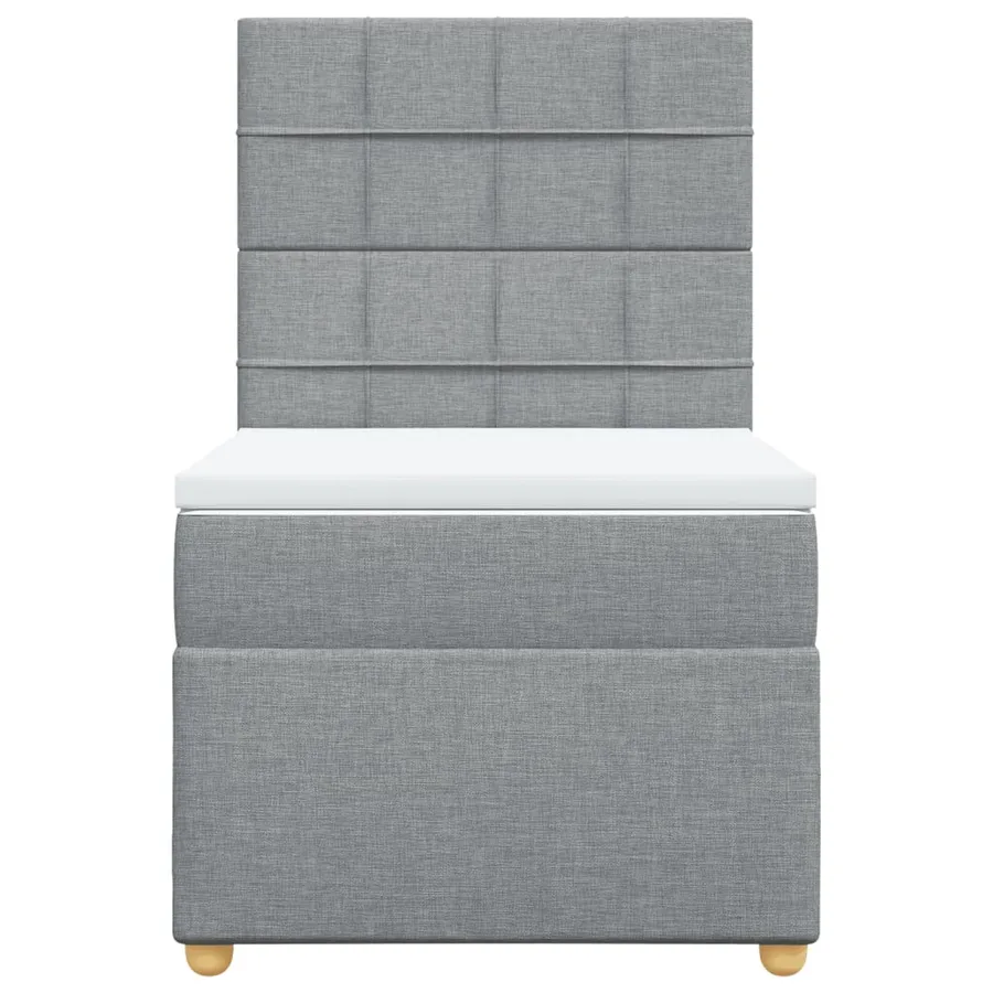 Sommier à lattes de lit avec matelas gris clair 80x200 cm tissu - 6