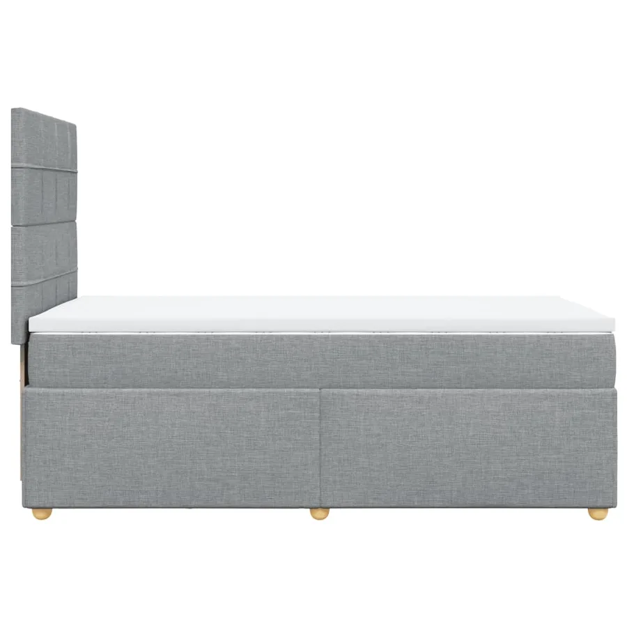 Sommier à lattes de lit avec matelas gris clair 80x200 cm tissu - 7
