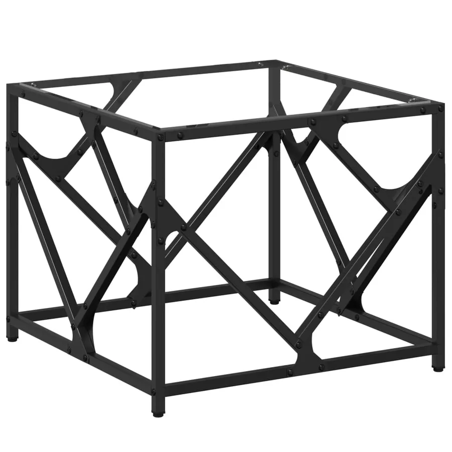 Table basse avec dessus en verre transparent 50x50x41 cm acier - 2