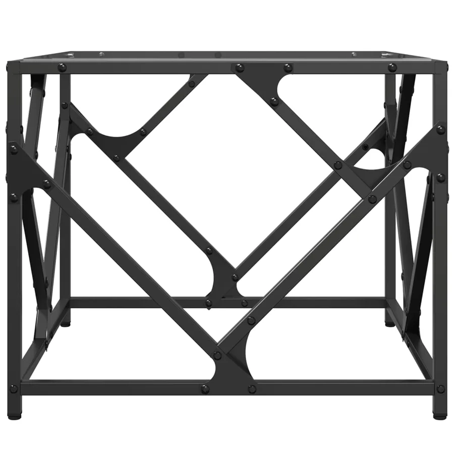 Table basse avec dessus en verre transparent 50x50x41 cm acier - 5