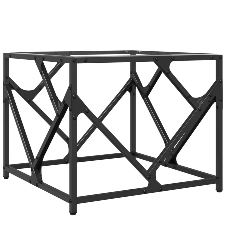 Table basse avec dessus en verre transparent 50x50x41 cm acier - 6