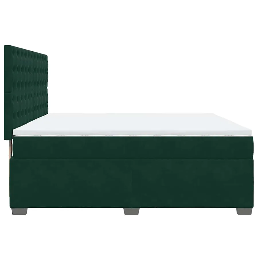 Sommier à lattes de lit et matelas Vert foncé 200x200cm Velours - 11