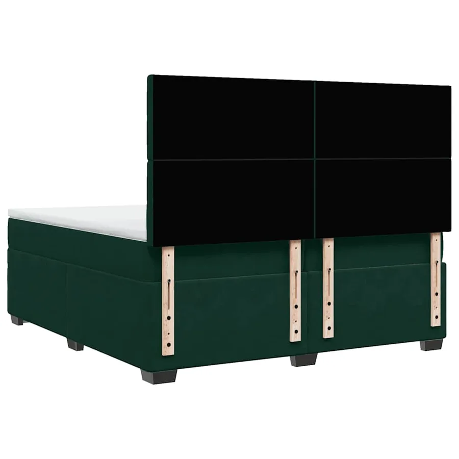 Sommier à lattes de lit et matelas Vert foncé 200x200cm Velours - 12