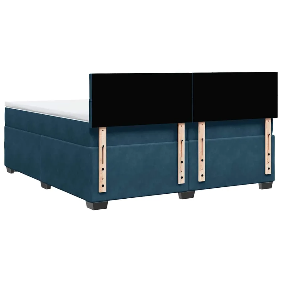Sommier à lattes de lit et matelas Bleu 200x200 cm velours - 10