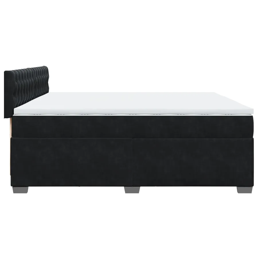 Sommier à lattes de lit et matelas Noir 200x200 cm Velours - 9