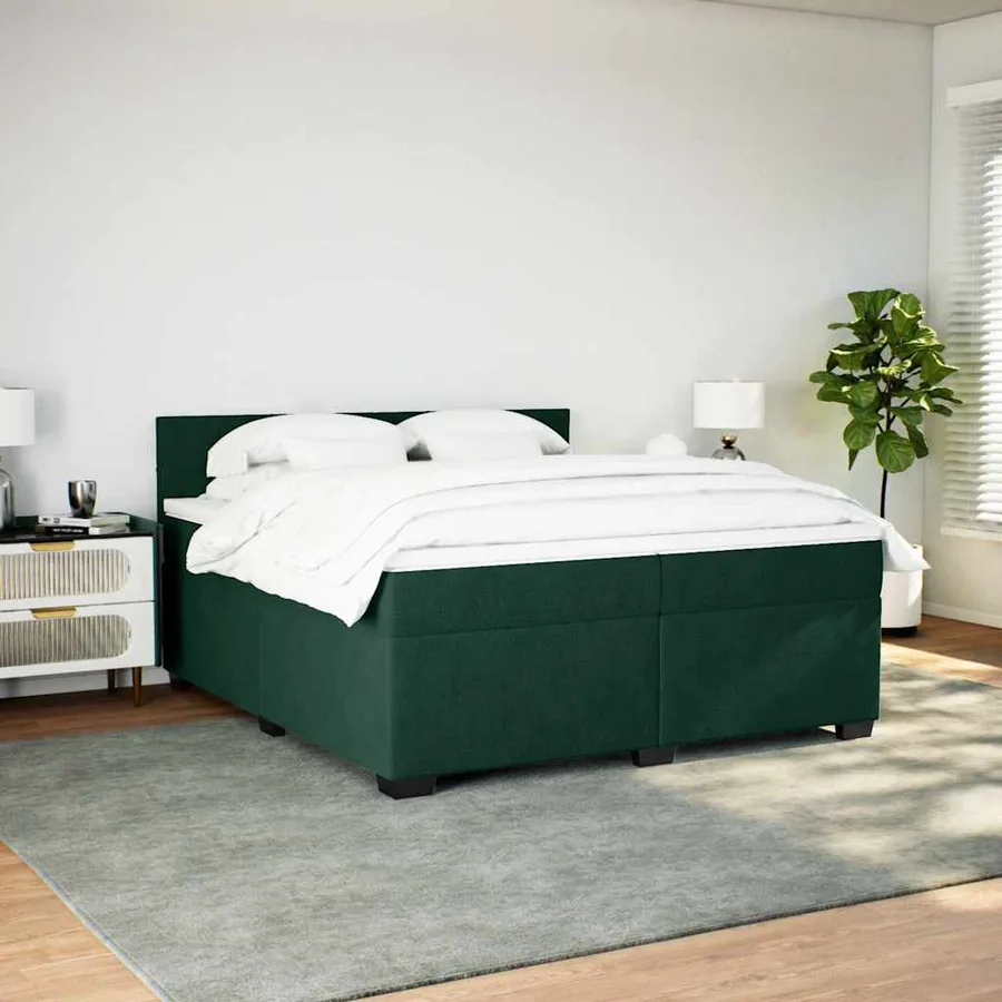 Sommier à lattes de lit et matelas Vert foncé 200x200cm Velours - 5