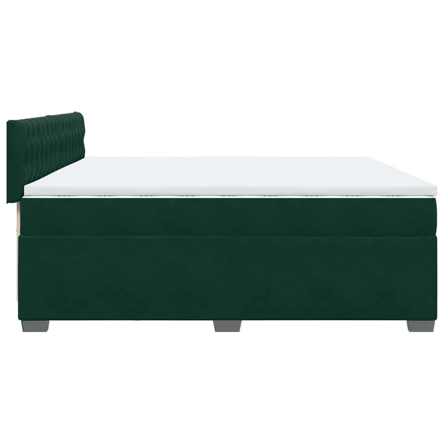 Sommier à lattes de lit et matelas Vert foncé 200x200cm Velours - 7