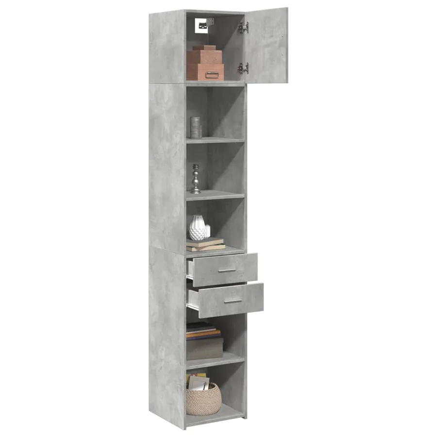 Armoire de rangement mince gris béton 40x42,5x225 cm - 3