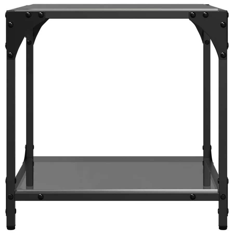 Tables basses avec dessus en verre noir 2 pcs 40x40x40 cm acier - 4