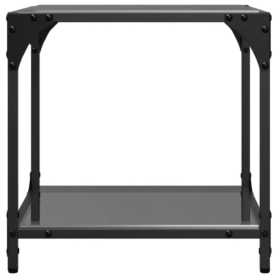 Tables basses avec dessus en verre noir 2 pcs 40x40x40 cm acier - 5