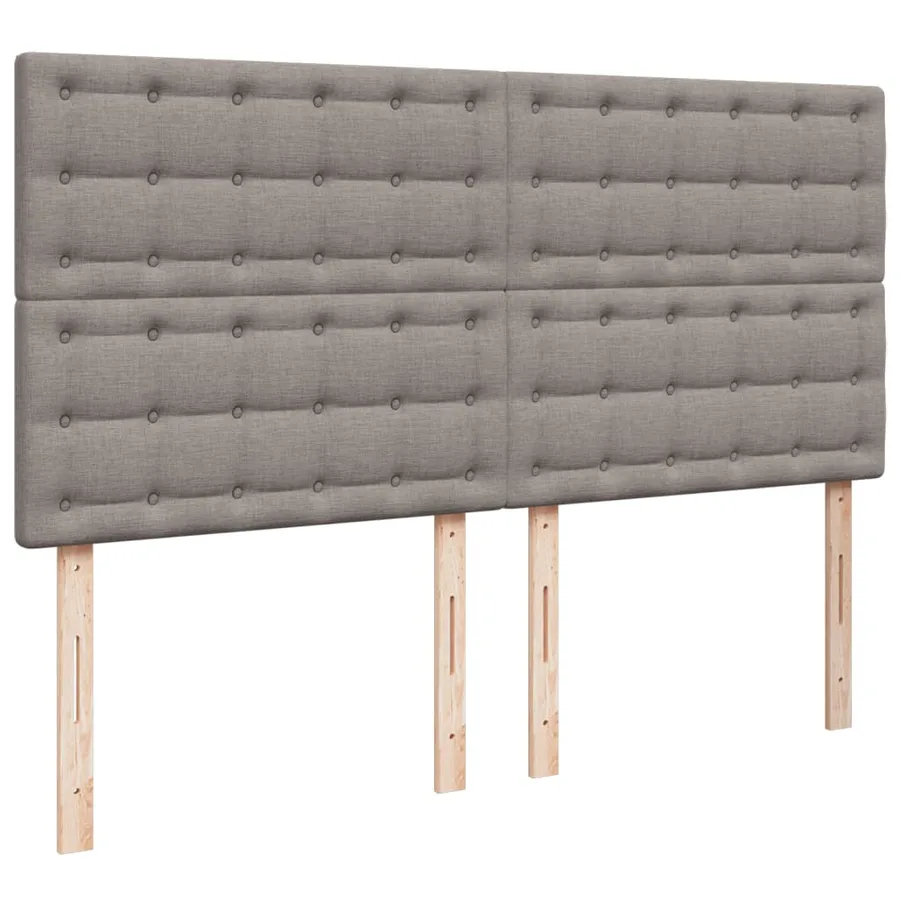 Sommier à lattes de lit avec matelas Taupe 200x200 cm Tissu - 8