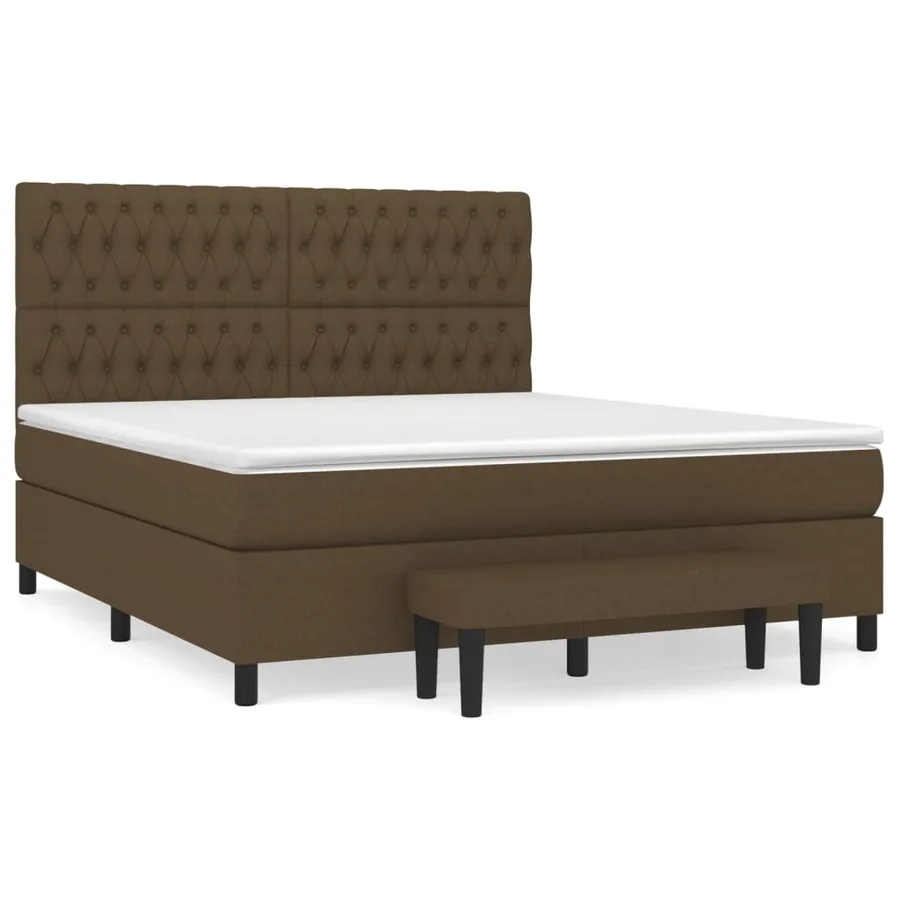 Sommier à lattes de lit avec matelas Marron foncé 180x200 cm - 2
