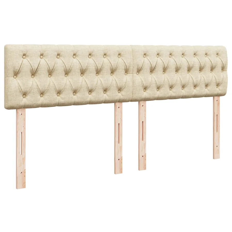 Sommier à lattes de lit avec matelas Crème 200x200 cm Tissu - 7