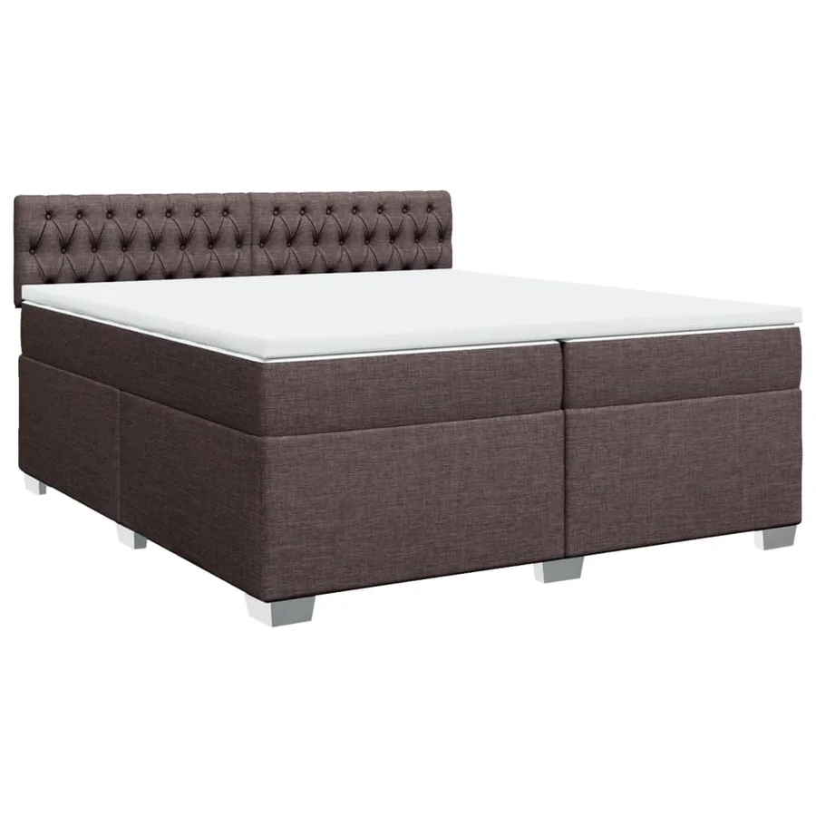 Sommier à lattes de lit avec matelas Marron foncé 200x200 cm - 3