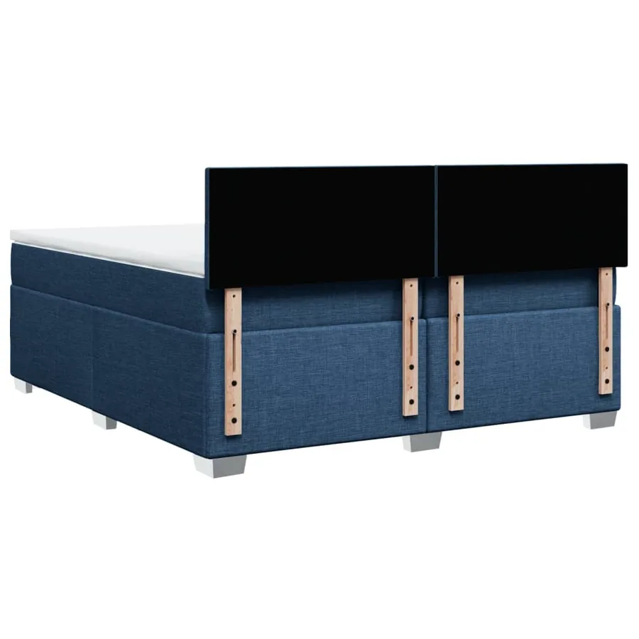 Sommier à lattes de lit avec matelas Bleu 200x200 cm Tissu - 10