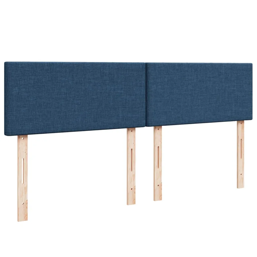 Sommier à lattes de lit avec matelas Bleu 200x200 cm Tissu - 8