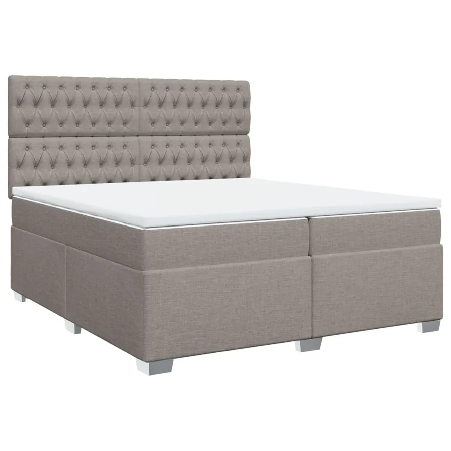 Sommier à lattes de lit avec matelas Taupe 200x200 cm Tissu - 3