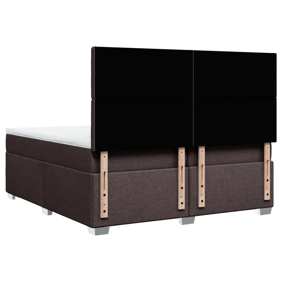 Sommier à lattes de lit avec matelas Marron foncé 200x200 cm - 12