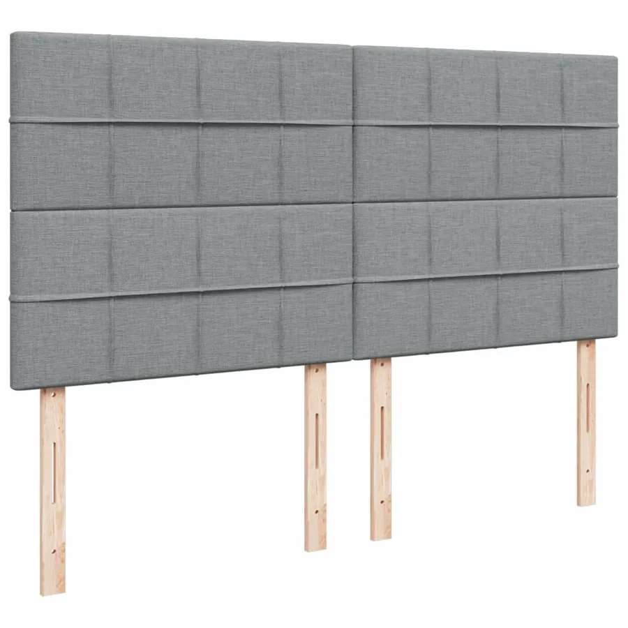 Sommier à lattes de lit avec matelas Gris clair 200x200cm Tissu - 7