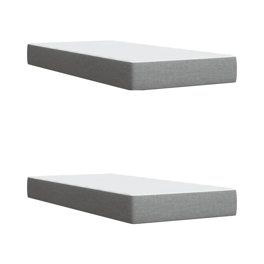 Sommier à lattes de lit avec matelas Gris clair 200x200cm Tissu - 9
