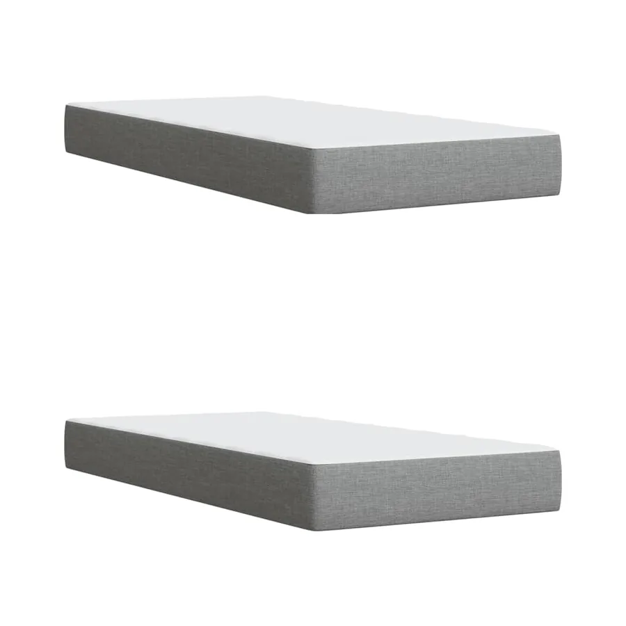 Sommier à lattes de lit avec matelas Gris clair 200x200cm Tissu - 6