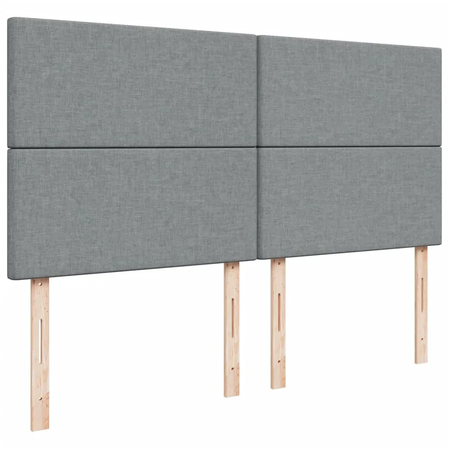 Sommier à lattes de lit avec matelas Gris clair 200x200cm Tissu - 8