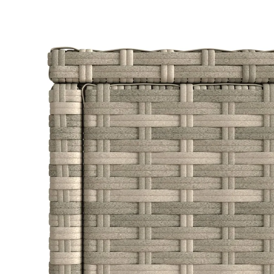 Table d'appoint de jardin avec dessus en verre gris clair rotin - 9