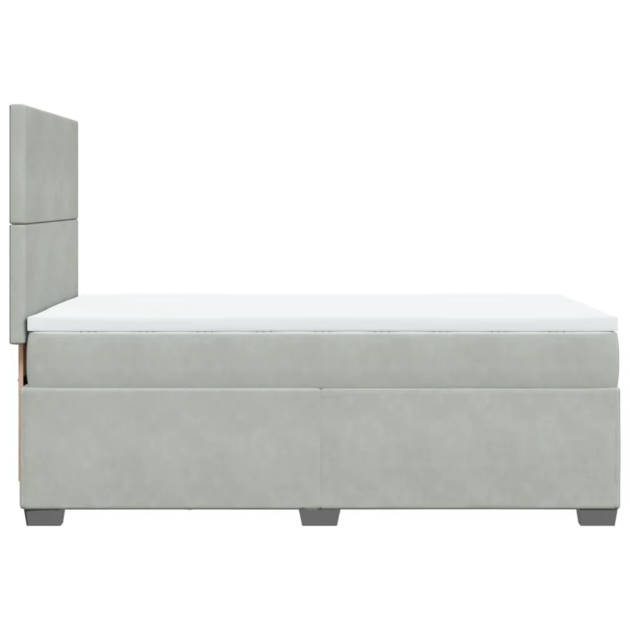 Sommier à lattes de lit et matelas Gris clair 90x190 cm Velours - 9