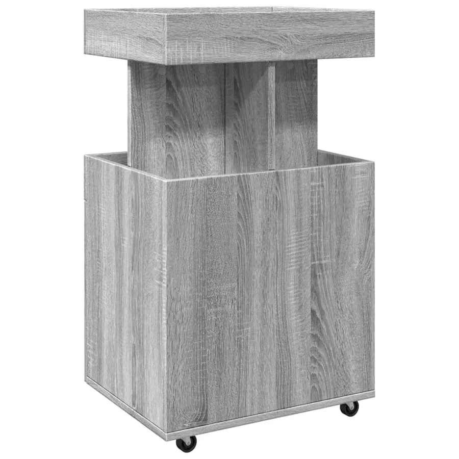 Chariot de bar sonoma gris 50x41x89 cm bois d'ingénierie - 6