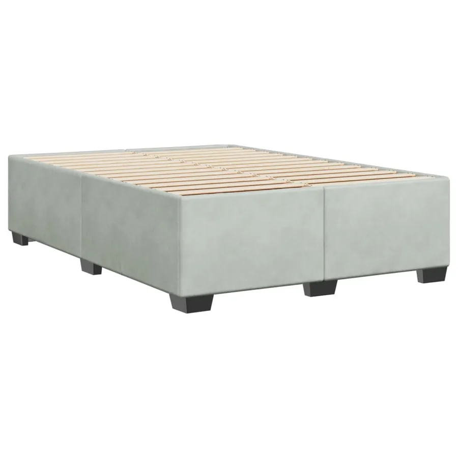 Cadre de lit sans matelas gris clair 140x200 cm velours - 6