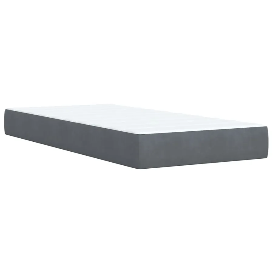 Sommier à lattes de lit et matelas Gris foncé 90x190 cm Velours - 12