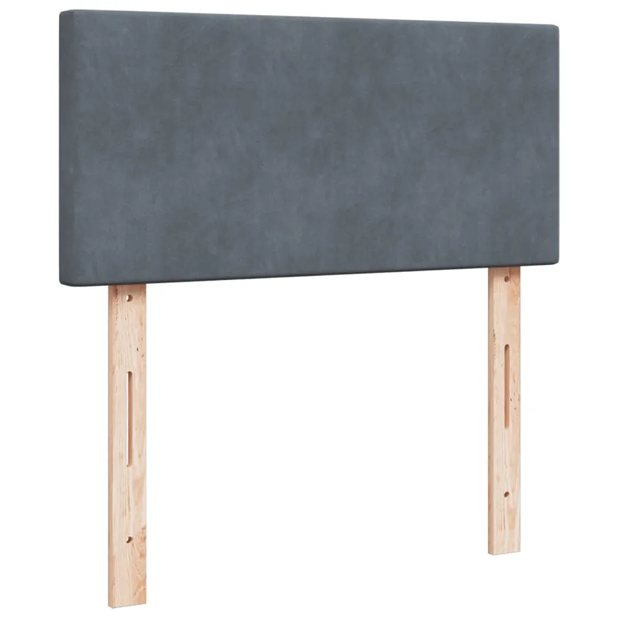 Sommier à lattes de lit et matelas Gris foncé 90x190 cm Velours - 9