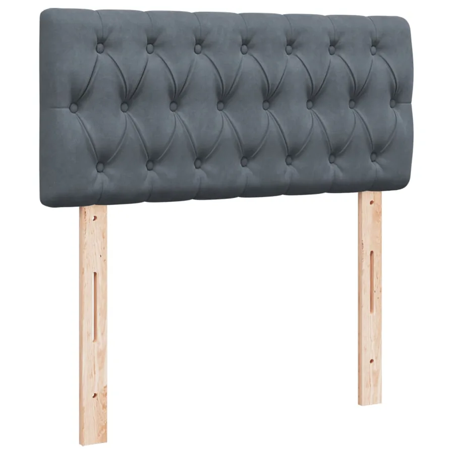 Sommier à lattes de lit avec matelas gris foncé 90x190 cm simple velours - 9