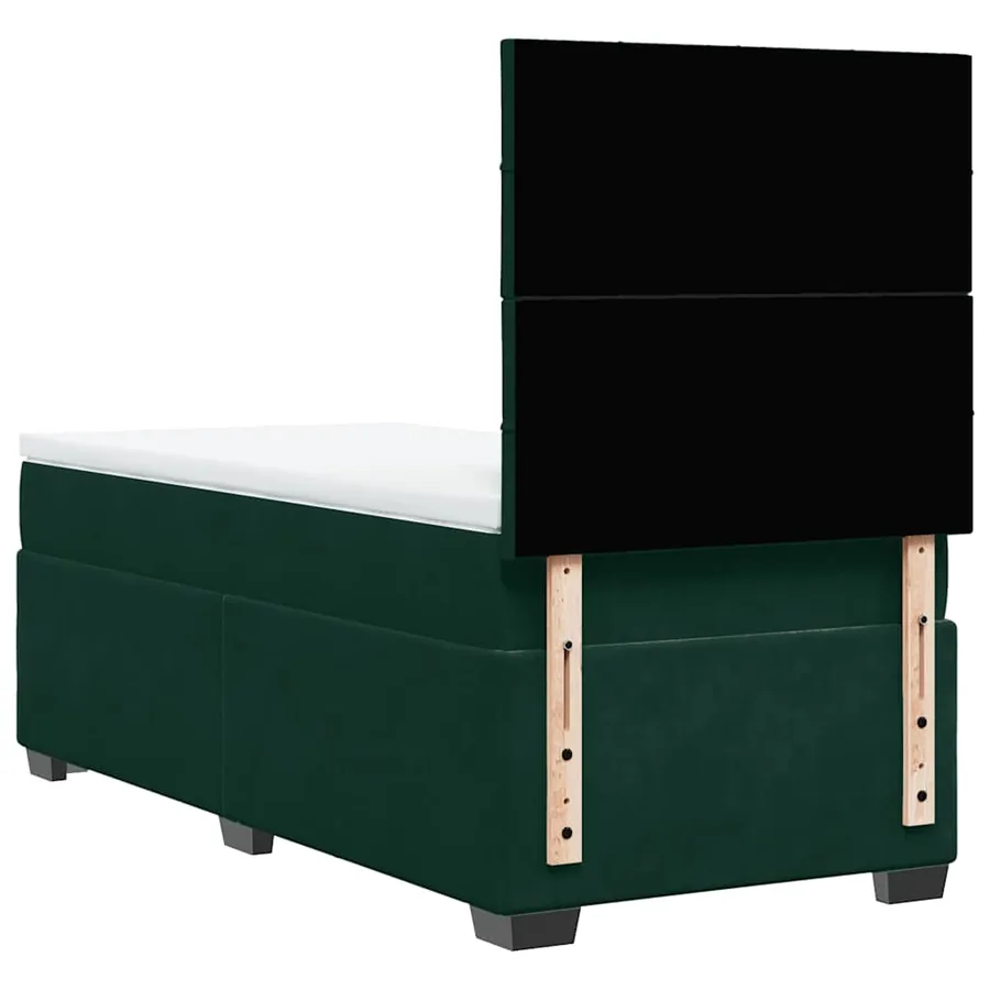 Sommier à lattes de lit avec matelas Vert foncé 90x190 cm - 10