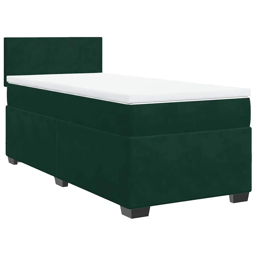 Sommier à lattes de lit avec matelas Vert foncé 90x190 cm - 3
