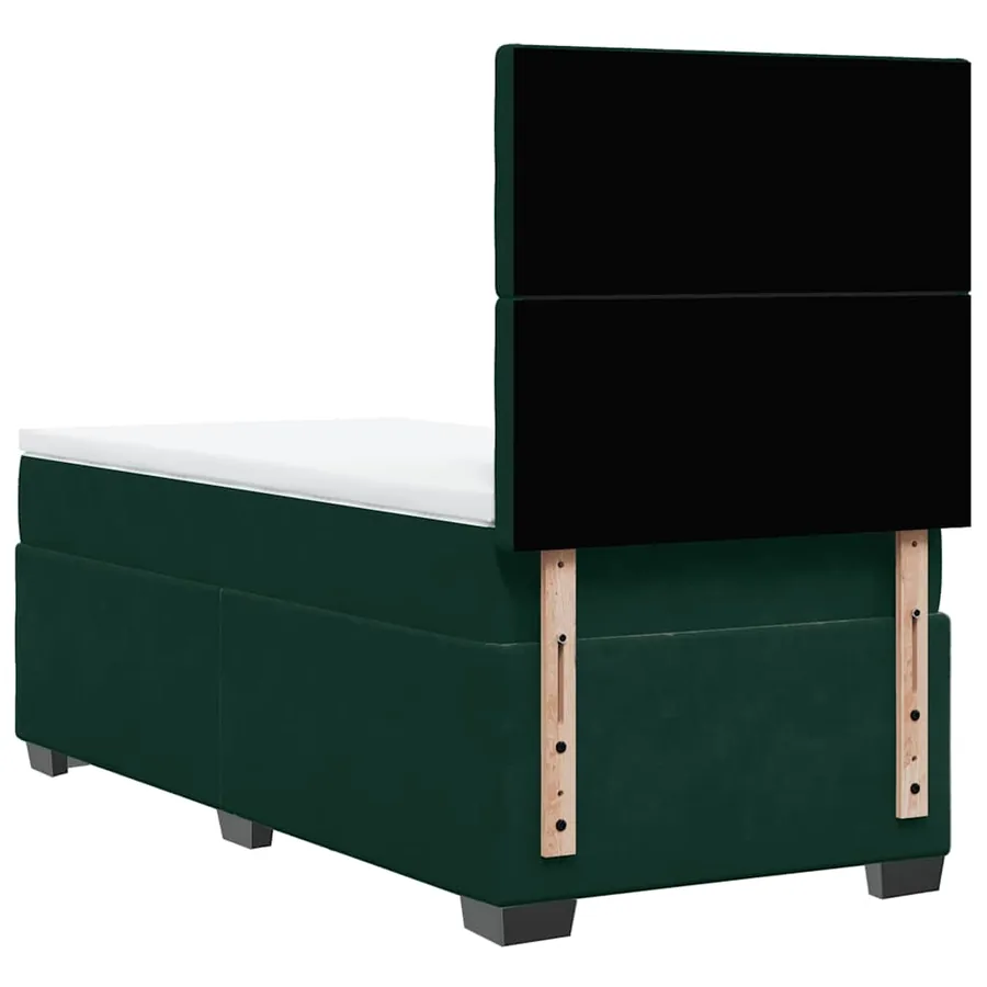 Sommier à lattes de lit et matelas Vert foncé 80x200 cm Velours - 10
