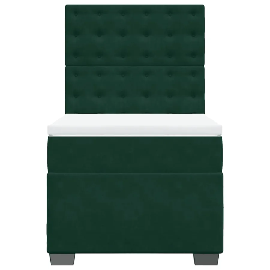 Sommier à lattes de lit et matelas Vert foncé 80x200 cm Velours - 4