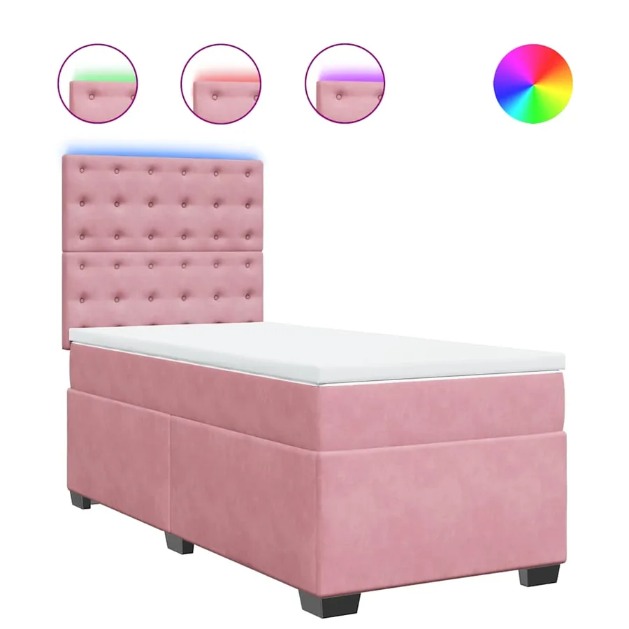 Sommier à lattes de lit et matelas Rose 80x200 cm Velours - 2