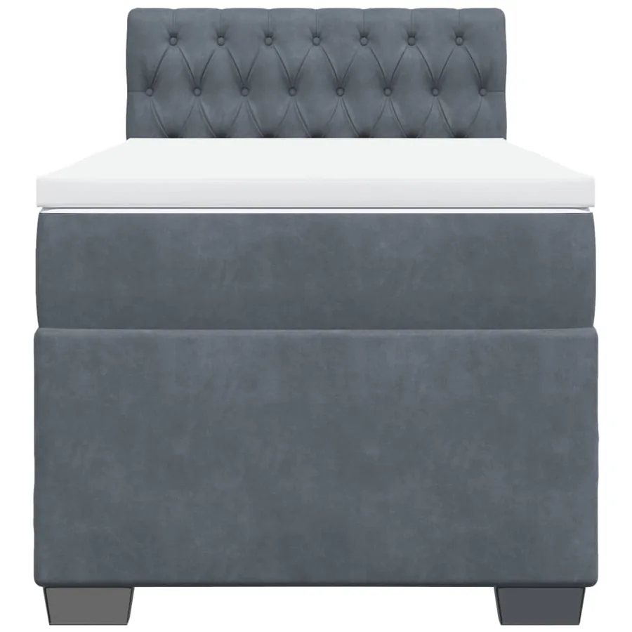 Sommier à lattes de lit et matelas Gris foncé 80x200 cm Velours - 4